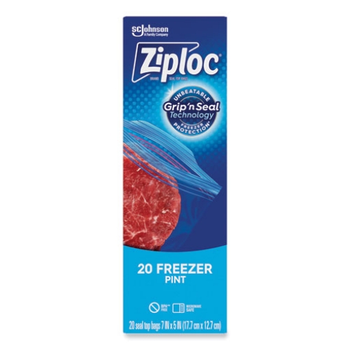 Picture of Zipper Freezer Bags, 1 pt, 7" x 5", Clear, 240/Carton