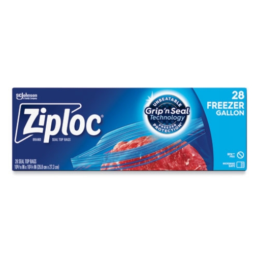 Picture of Zipper Freezer Bags, 1 Gal, 2.7 Mil, 9.6" X 12.1", Clear, 28/box