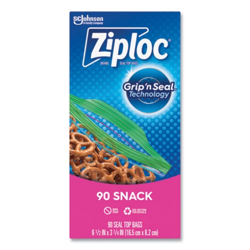 Picture of Seal Top Snack Bags, 10 oz, 6.5" x 3.25", Clear, 90 Bags/Box, 12 Boxes/Carton