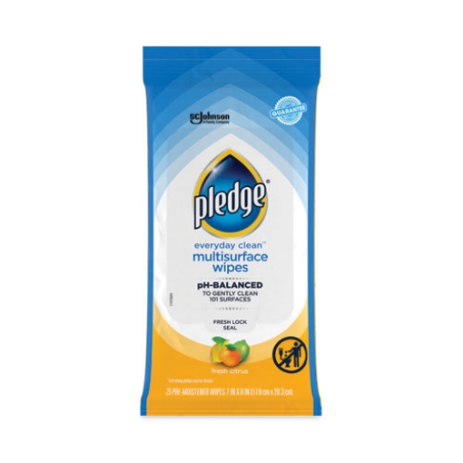 Picture of Multi-Surface Cleaner Wet Wipes, Cloth, 7 x 10, Fresh Citrus, White, 25 Wipes