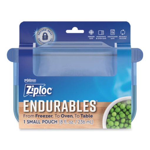 Picture of Endurables Silicone Pouches, 1 Cup, 7.4 x 5.9, Clear, 8/Carton