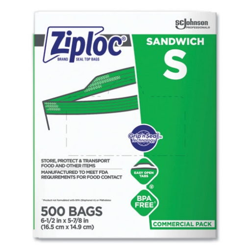 Picture of Resealable Sandwich Bags, 1.2 Mil, 6.5" X 6", Clear, 500/box