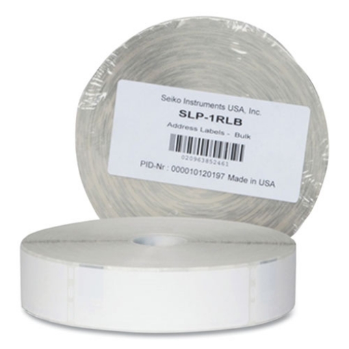 Picture of slp-1rlb bulk address labels, requires slp-tray650, 1.12" x 3.5", white, 1,000 labels/roll