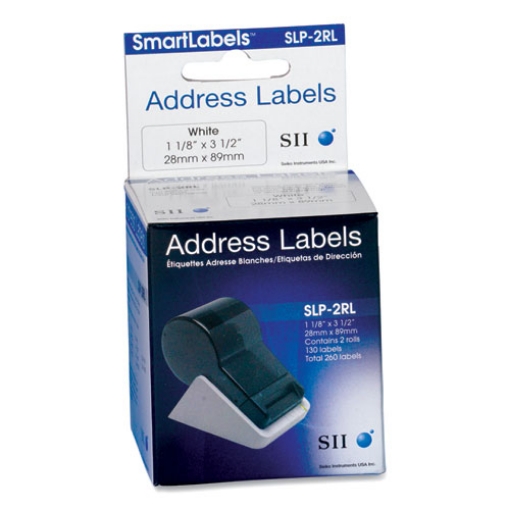 Picture of Slp-2rl Self-Adhesive Address Labels, 1.12" X 3.5", White, 130 Labels/roll, 2 Rolls/box