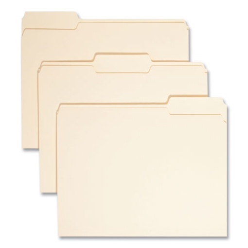 Picture of Manila File Folders, 1/3-Cut Tabs: Assorted, Letter Size, 0.75" Expansion, Manila, 100/Box