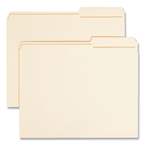 Picture of Reinforced Guide Height File Folders, 2/5-Cut Tabs: Right Position, Letter Size, 0.75" Expansion, Manila, 100/Box