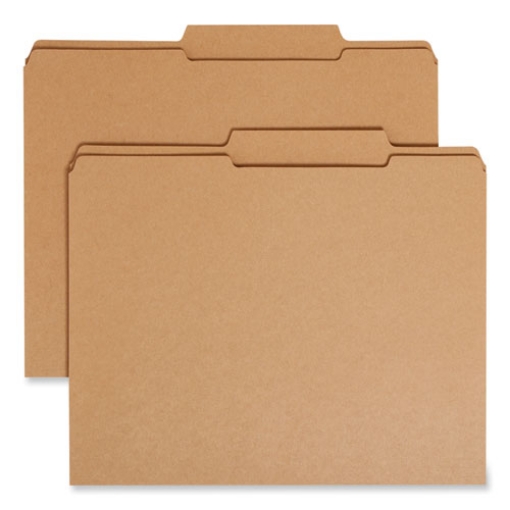 Picture of Guide Height Reinforced Heavyweight Kraft File Folder, 2/5-Cut Tabs: Right of Center, Letter, 0.75" Expansion, Brown, 100/Box