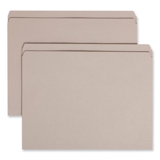 Picture of Reinforced Top Tab Colored File Folders, Straight Tabs, Letter Size, 0.75" Expansion, Gray, 100/Box