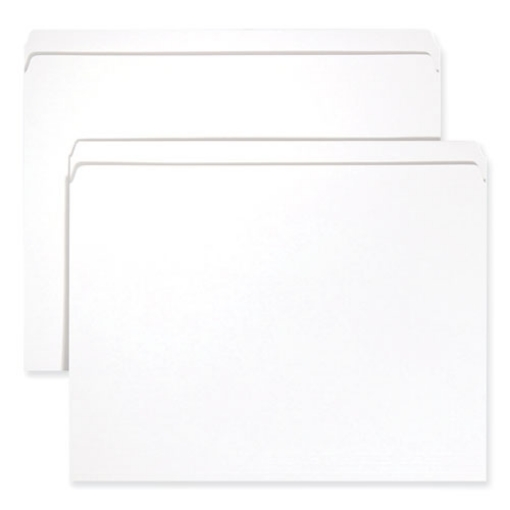 Picture of Reinforced Top Tab Colored File Folders, Straight Tabs, Letter Size, 0.75" Expansion, White, 100/Box