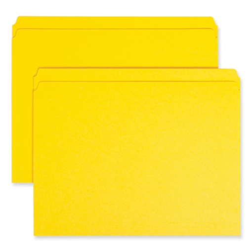 Picture of Reinforced Top Tab Colored File Folders, Straight Tabs, Letter Size, 0.75" Expansion, Yellow, 100/Box