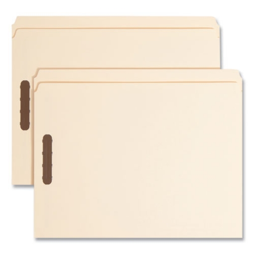 Picture of Top Tab Fastener Folders, Straight Tabs, 0.75" Expansion, 2 Fasteners, Letter Size, Manila Exterior, 50/Box