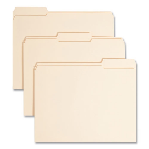 Picture of Top Tab Fastener Folders, 1/3-Cut Tabs: Assorted, 0.75" Expansion, 1 Fastener, Letter Size, Manila Exterior, 50/Box