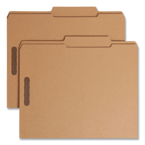 Picture of Top Tab Fastener Folders, Guide-Height 2/5-Cut Tabs, 0.75" Expansion, 2 Fasteners, Letter Size, 11-pt Kraft, 50/Box