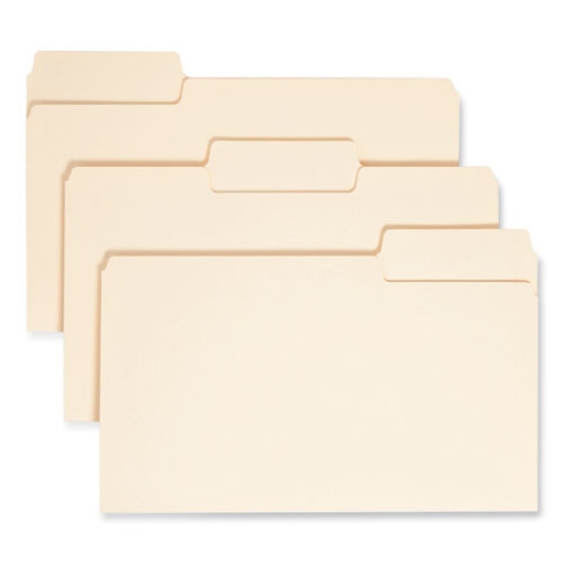 Picture of SuperTab Top Tab File Folders, 1/3-Cut Tabs: Assorted, Legal Size, 0.75" Expansion, 11-pt Manila, 100/Box