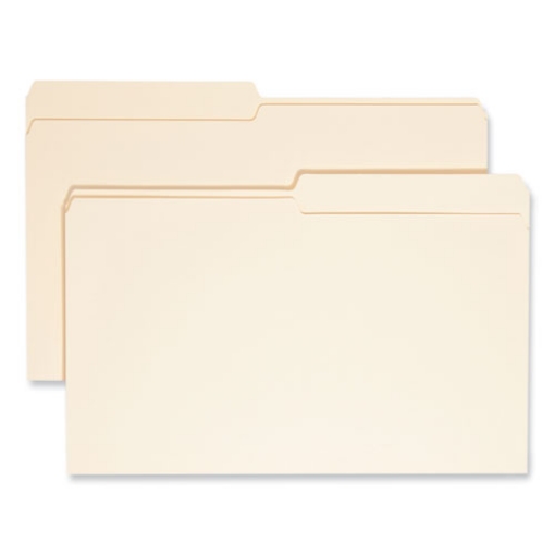 Picture of Manila File Folders, 1/2-Cut Tabs: Assorted, Legal Size, 0.75" Expansion, Manila, 100/Box