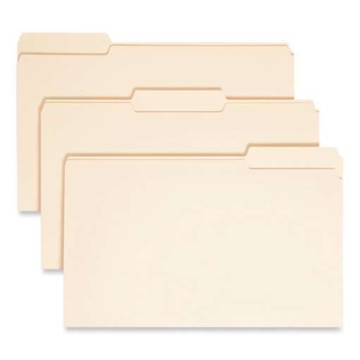 Picture of Manila File Folders, 1/3-Cut Tabs: Assorted, Legal Size, 0.75" Expansion, Manila, 100/Box