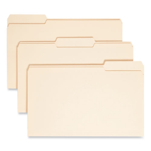 Picture of Top Tab File Folders with Antimicrobial Product Protection, 1/3-Cut Tabs: Assorted, Legal, 0.75" Expansion, Manila, 100/Box