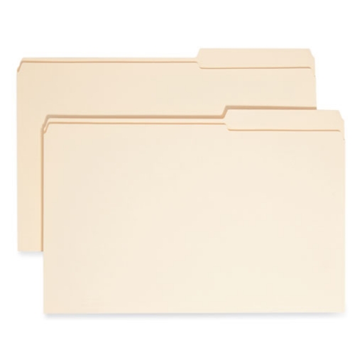 Picture of Reinforced Guide Height File Folders, 2/5-Cut Tabs: Right Position, Legal Size, 0.75" Expansion, Manila, 100/Box