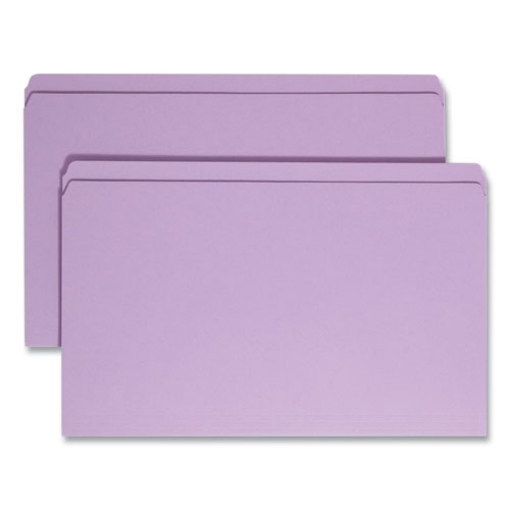 Picture of Reinforced Top Tab Colored File Folders, Straight Tabs, Legal Size, 0.75" Expansion, Lavender, 100/Box