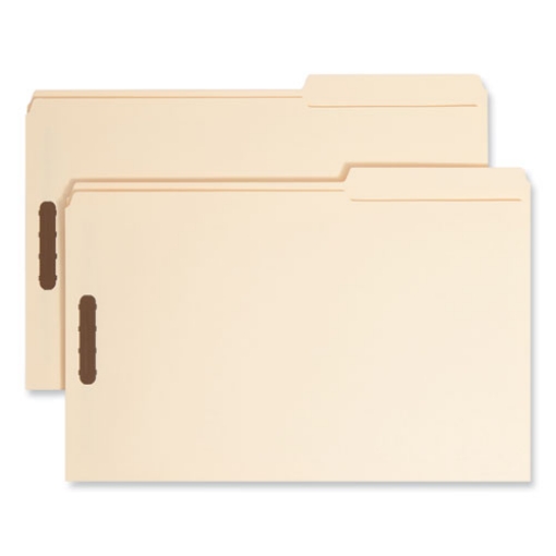 Picture of Top Tab Fastener Folders, Guide-Height 2/5-Cut Tabs, 0.75" Expansion, 2 Fasteners, Legal Size, 11-pt Manila, 50/Box