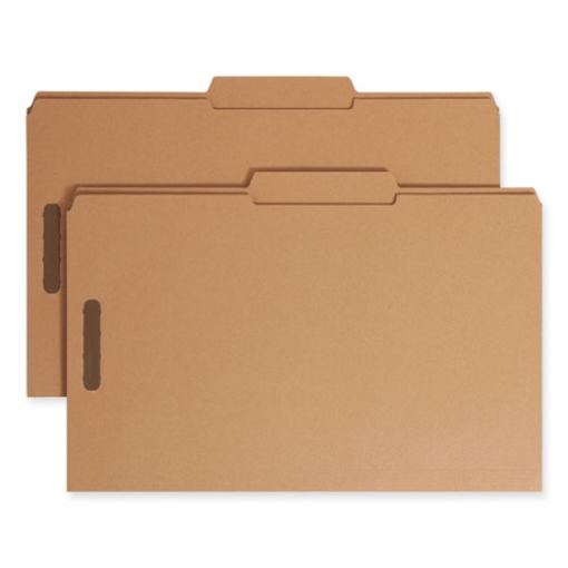 Picture of Top Tab Fastener Folders, Guide-Height 2/5-Cut Tabs, 0.75" Expansion, 2 Fasteners, Legal Size, 11-pt Kraft, 50/Box