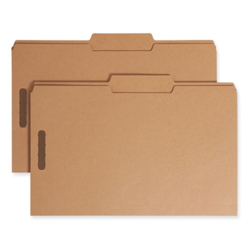 Picture of Top Tab Fastener Folders, Guide-Height 2/5-Cut Tabs, 0.75" Expansion, 2 Fasteners, Legal Size, 17-pt Kraft, 50/Box