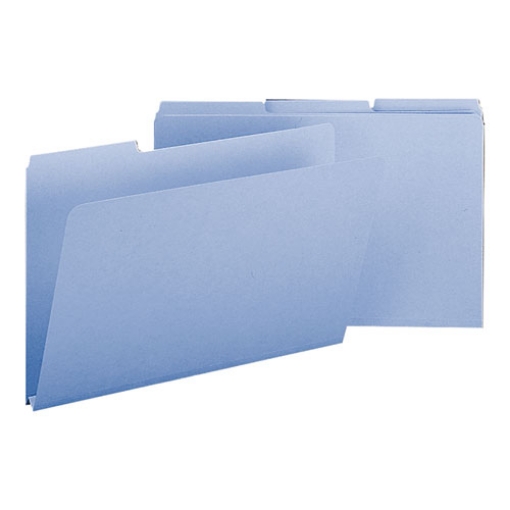 Picture of Expanding Recycled Heavy Pressboard Folders, 1/3-Cut Tabs: Assorted, Legal Size, 1" Expansion, Blue, 25/Box