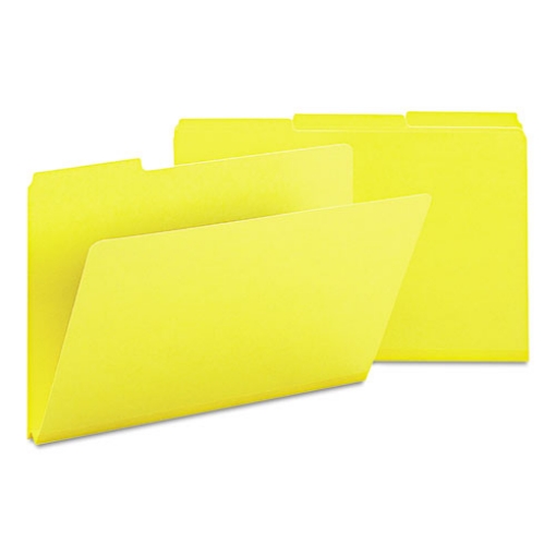 Picture of Expanding Recycled Heavy Pressboard Folders, 1/3-Cut Tabs: Assorted, Legal Size, 1" Expansion, Yellow, 25/Box