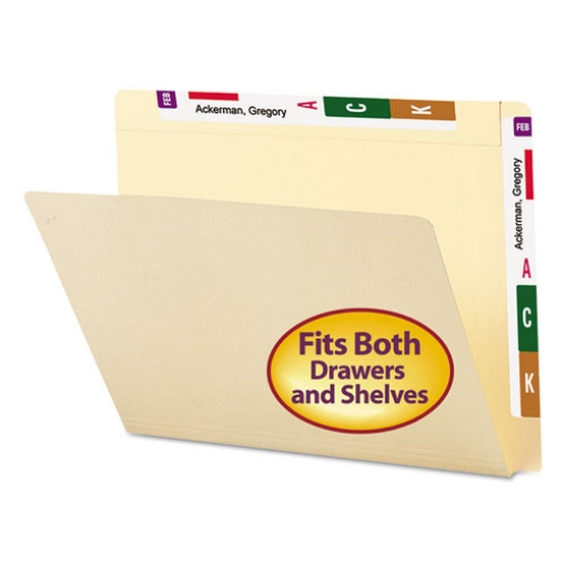 Picture of Heavyweight Manila End Tab Conversion File Folders, Straight Tabs, Letter Size, 0.75" Expansion, Manila, 100/Box