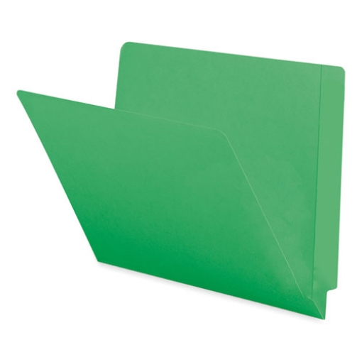 Picture of Shelf-Master Reinforced End Tab Colored Folders, Straight Tabs, Letter Size, 0.75" Expansion, Green, 100/Box