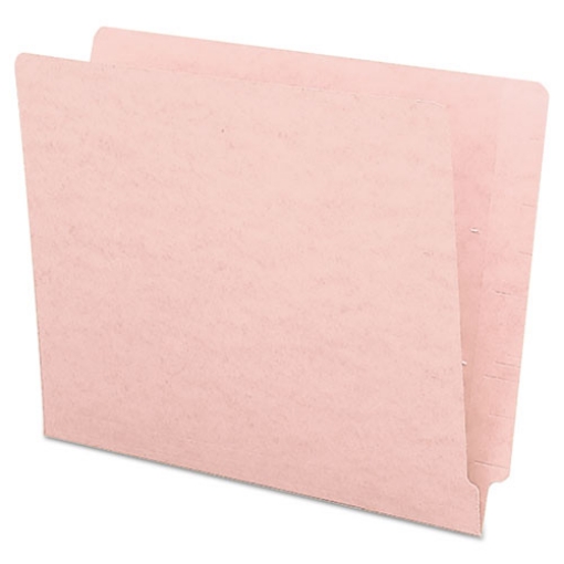 Picture of Shelf-Master Reinforced End Tab Colored Folders, Straight Tabs, Letter Size, 0.75" Expansion, Pink, 100/Box