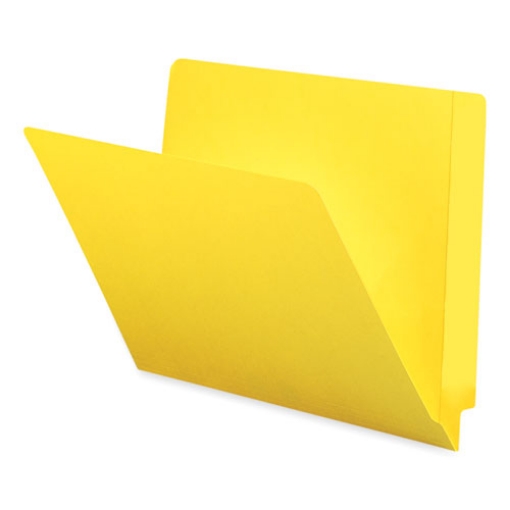 Picture of Shelf-Master Reinforced End Tab Colored Folders, Straight Tabs, Letter Size, 0.75" Expansion, Yellow, 100/Box