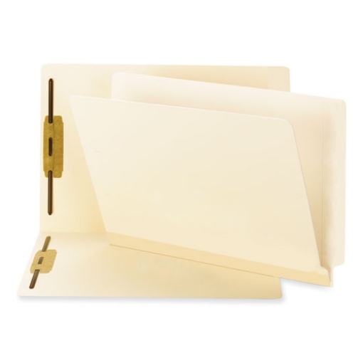 Picture of TUFF Laminated Fastener Folders with Reinforced Tab, 0.75" Expansion, 2 Fasteners, Letter Size, Manila Exterior, 50/Box