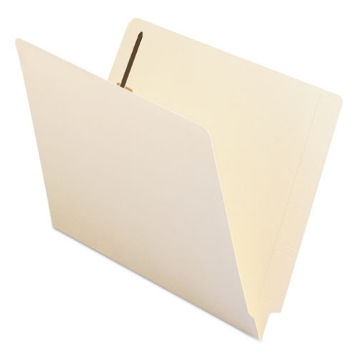 Picture of End Tab Fastener Folders with Reinforced Straight Tabs, 11-pt Manila, 1 Fastener, Letter Size, Manila Exterior, 50/Box