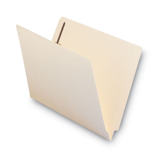 Picture of End Tab Fastener Folders with Reinforced Straight Tabs, 14-pt Manila, 2 Fasteners, Letter Size, Manila Exterior, 50/Box