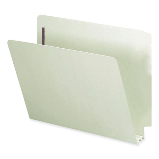 Picture of End Tab Pressboard Classification Folders, Two SafeSHIELD Coated Fasteners, 2" Expansion, Letter Size, Gray-Green, 25/Box