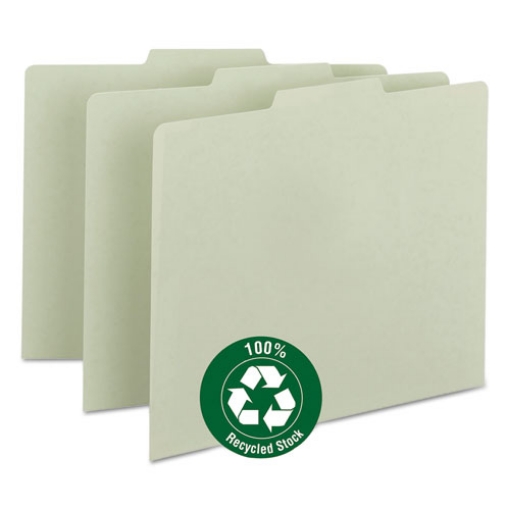 Picture of Recycled Blank Top Tab File Guides, 1/3-Cut Top Tab, Blank, 8.5 X 11, Green, 100/box