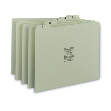 Picture of 100% Recycled Daily Top Tab File Guide Set, 1/5-Cut Top Tab, 1 To 31, 8.5 X 11, Green, 31/set