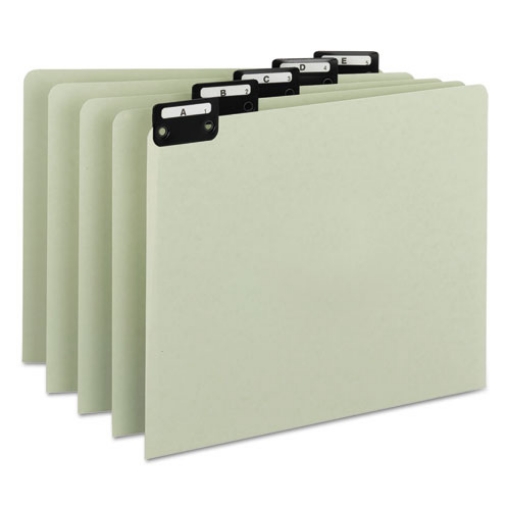 Picture of Alphabetic Top Tab Indexed File Guide Set, 1/5-Cut Top Tab, A To Z, 8.5 X 11, Green, 25/set