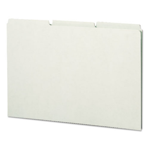 Picture of Recycled Blank Top Tab File Guides, 1/3-Cut Top Tab, Blank, 8.5 X 14, Green, 50/box