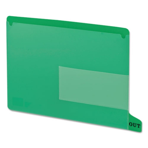 Picture of Colored Poly Out Guides With Pockets, 1/3-Cut End Tab, Out, 8.5 X 11, Green, 25/box