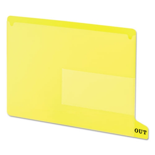 Picture of Colored Poly Out Guides With Pockets, 1/3-Cut End Tab, Out, 8.5 X 11, Yellow, 25/box