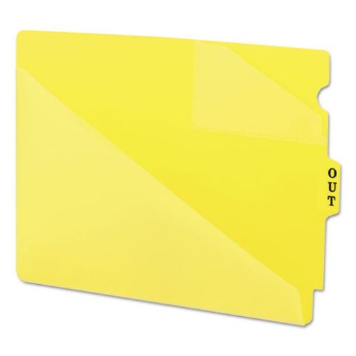 Picture of End Tab Poly Out Guides, Two-Pocket Style, 1/3-Cut End Tab, Out, 8.5 X 11, Yellow, 50/box