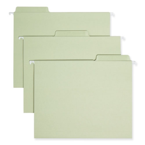 Picture of Erasable FasTab Hanging Folders, Letter Size, 1/3-Cut Tabs, Moss, 20/Box