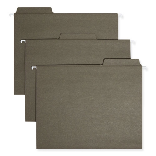 Picture of FasTab Hanging Folders, Letter Size, 1/3-Cut Tabs, Standard Green, 20/Box