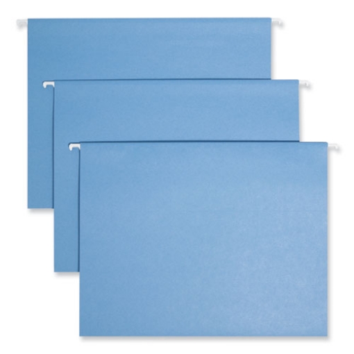 Picture of TUFF Hanging Folders with Easy Slide Tab, Letter Size, 1/3-Cut Tabs, Blue, 18/Box