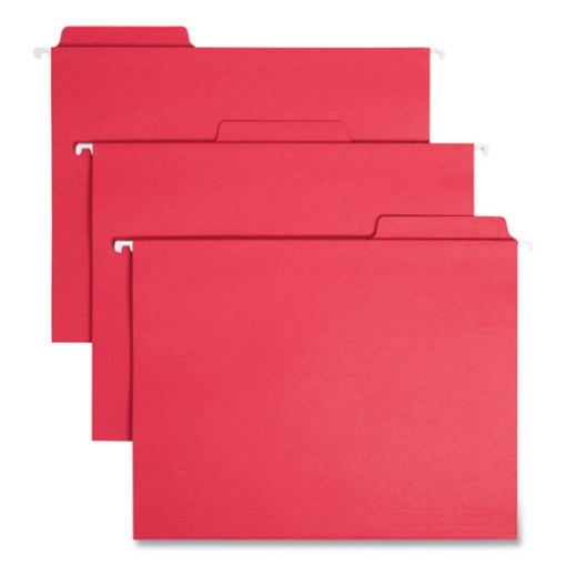 Picture of FasTab Hanging Folders, Letter Size, 1/3-Cut Tabs, Red, 20/Box