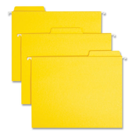 Picture of FasTab Hanging Folders, Letter Size, 1/3-Cut Tabs, Yellow, 20/Box