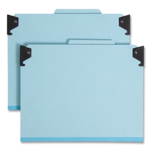 Picture of FasTab Hanging Pressboard Classification Folders, 2 Dividers, Letter Size, Blue