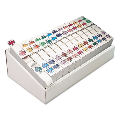 Picture of A-Z Color-Coded End Tab Filing Labels, A-Z, 1 X 1.25, White, 500/roll, 26 Rolls/box